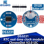 DS3231 ChronoDot V2.0 Precision RTC Module w/ Temp Compensation & I2C - Battery Backup for Arduino/RPi, IoT/DIY