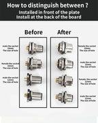 M12 male and female socket  4 5  8  pins weld IP67/68 Install front/rear panel waterproof circular connectors