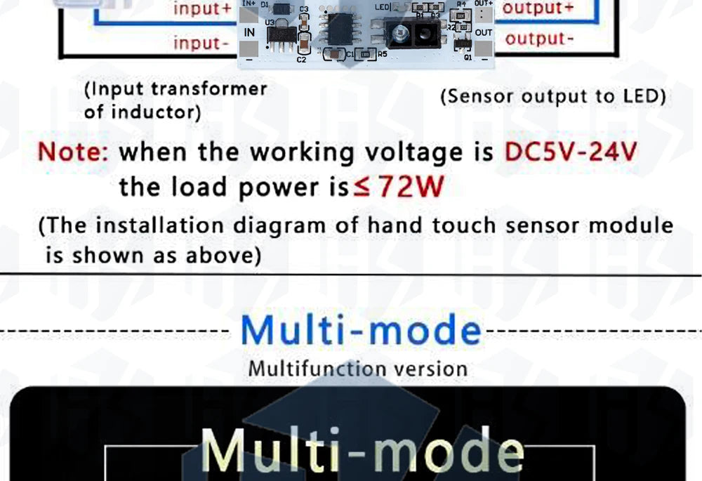 Touch Switch Capacitive Module 5V-24V 3A LED Dimming Control Lamps Active Components Short Distance Scan Sweep Hand Sensor Touc