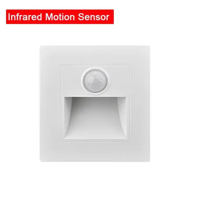 PIR Motion Detector Light Sensor LED Lights AC 110V-220V Recessed Staircase Bedroom Wall Lamp LED Night Light