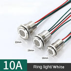 16/19/22mm IP67 Waterproof Metal Push Button Switch 10A High Current LED Light Momentary Latching Outdoor Power Switch Red Green