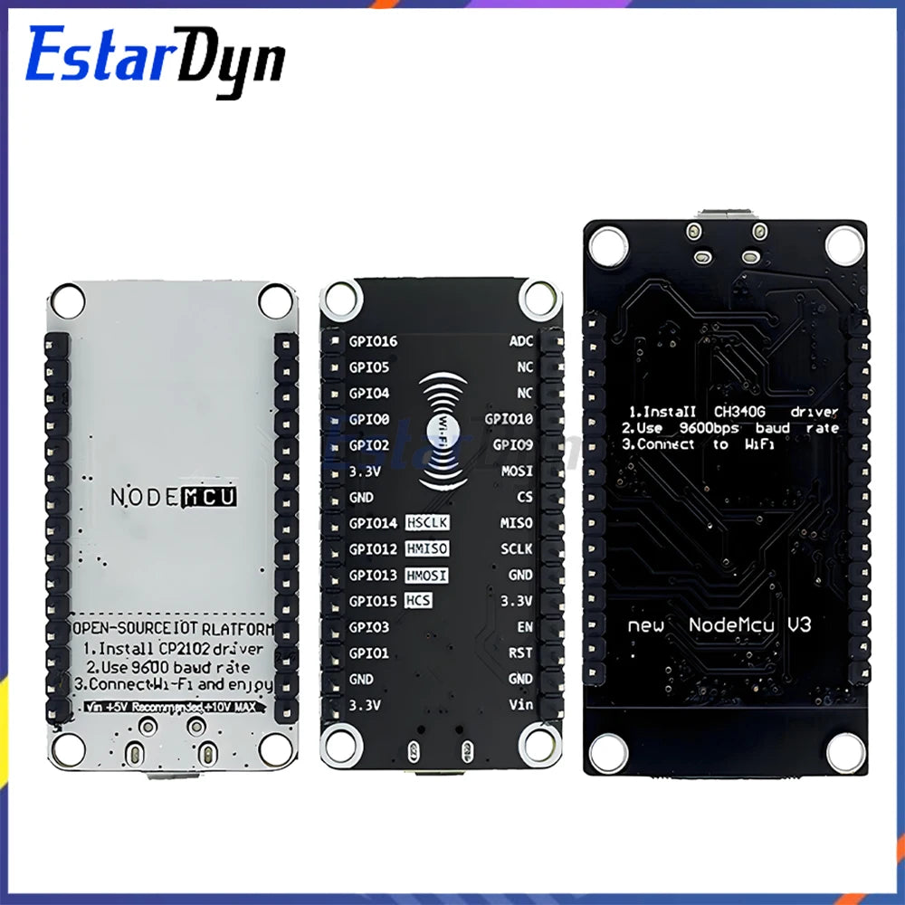 ESP8266 ESP-12E NodeMCU V2 V3 Development Board with CH340/CP2102 USB for IoT Smart Home MicroPython WiFi Control