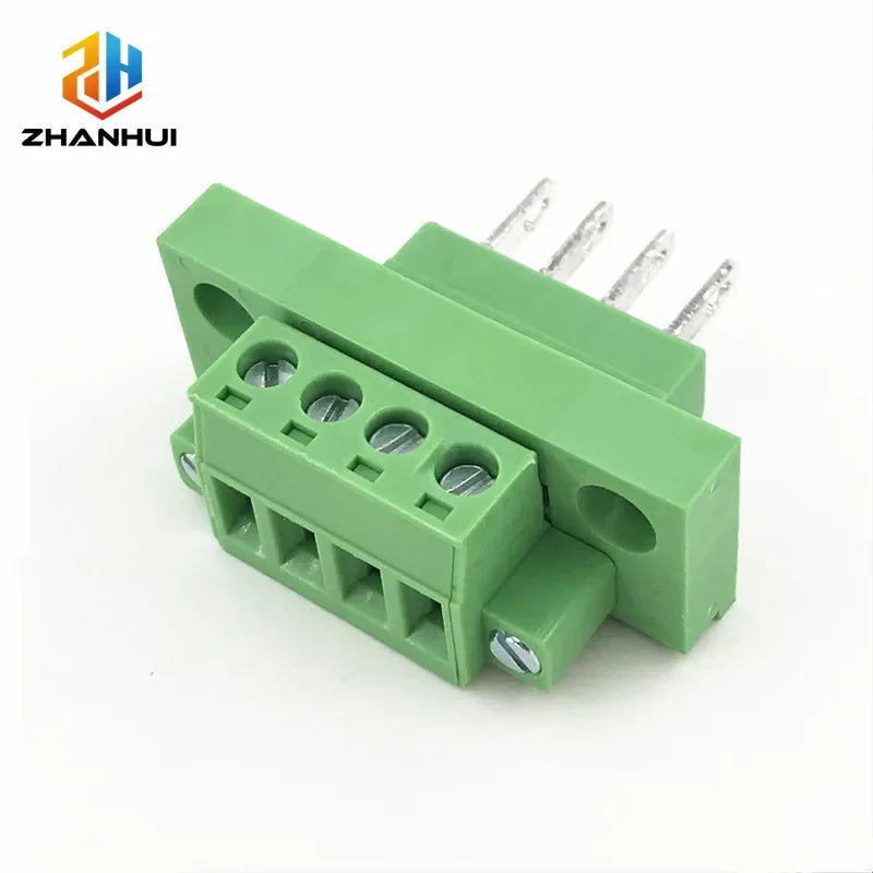 2/5 Sets 5.08MM Pitch Through Wall Pluggable Terminal Blocks 15EDGWB 5.08 2/3/4/5/6/7/8/9/10/12pin Plug + Pin Header Socket Set