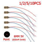 1-10pcs Laser Pointer Diode 650nm 5mW RED Dot Laser Diodes Module 5V Pointer Sight Copper Head Industrial Class