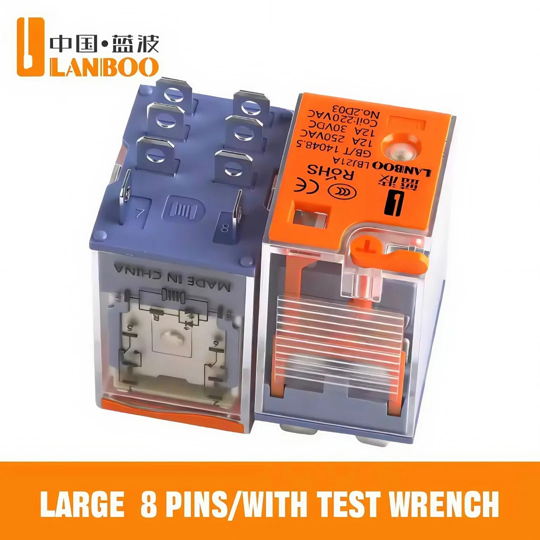 LANBOO Relay 12V 24V/AC 220V AC Voltage Coil High Quality General Purpose Micro Mini Relay with Socket Base 8pin/14pin