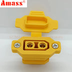 Original Amass XT90E-F Battery Connector XT90E Female Plug Gold-plated XT90 Mountable Connector Plug  Yellow Socket