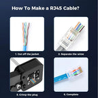 RJ45 Connector CAT6 Pass Through Connectors Crystal End Gold-Plated 8P8C UTP Protective Case Ethernet Network Modular Plug