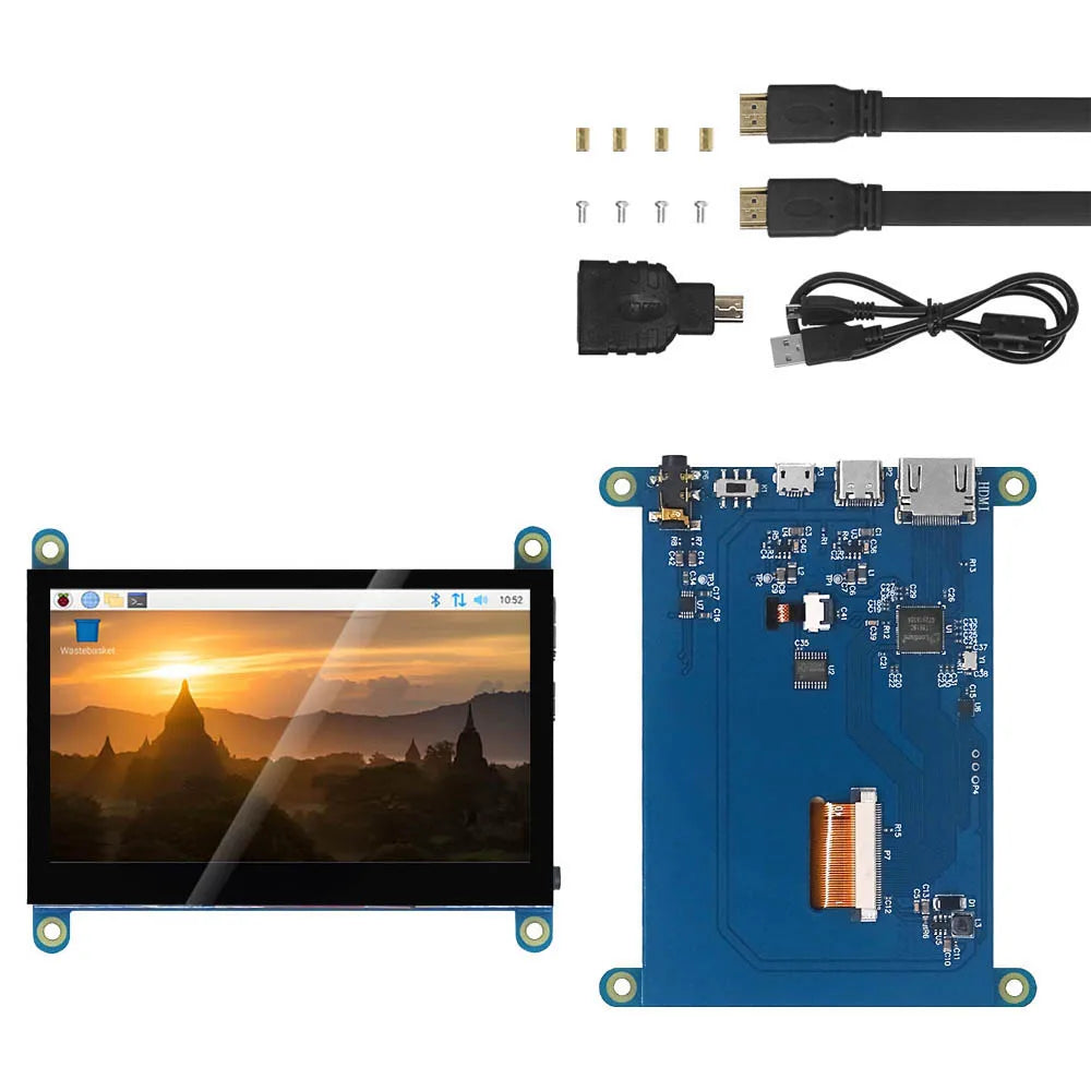 4.3/5inch  USB Touch Control HDMI LCD Display Capacitive Touch Screen Panel 800*480 5 Point Touch IPS Monitor For Raspberry Pi