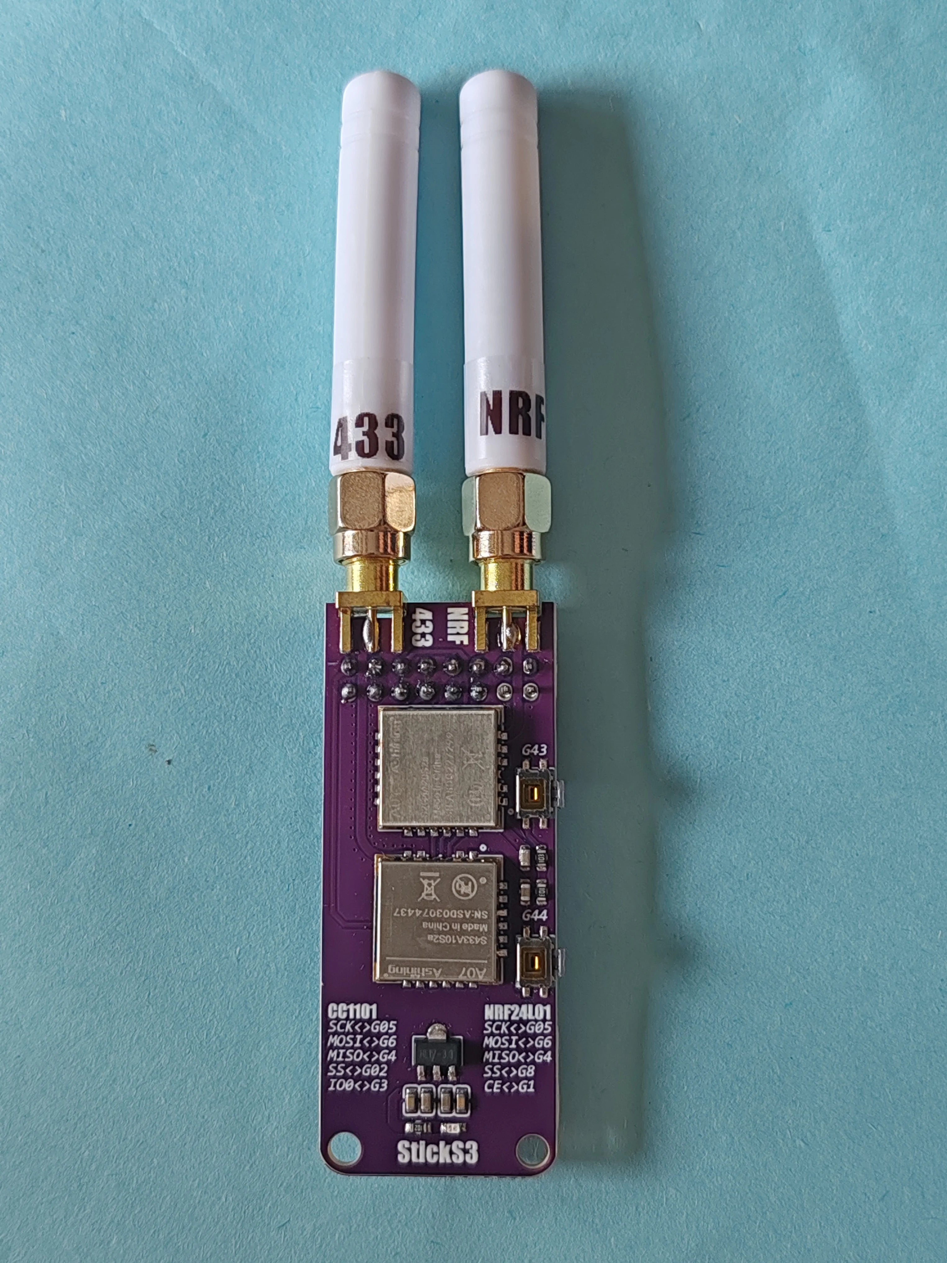 For M5StickS3 Dual-Band Module CC1101 433MHz + NRF24L01 2.4GHz Expansion with Bruce Firmware IoT Development