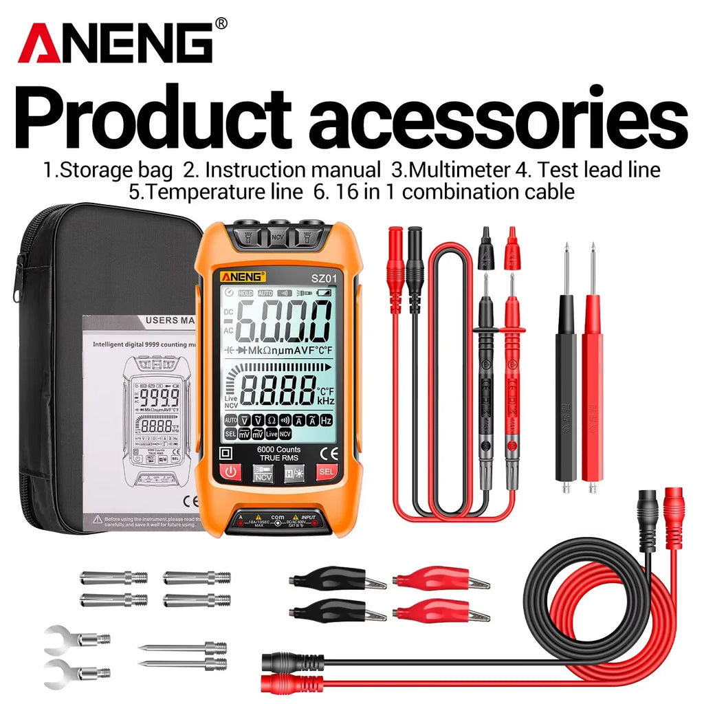 ANENG SZ01/SZ02 Diode Tester Professional Digital Multimeter True RMS Smart AC/DC Current Voltage Auto Range Multimetres Tools