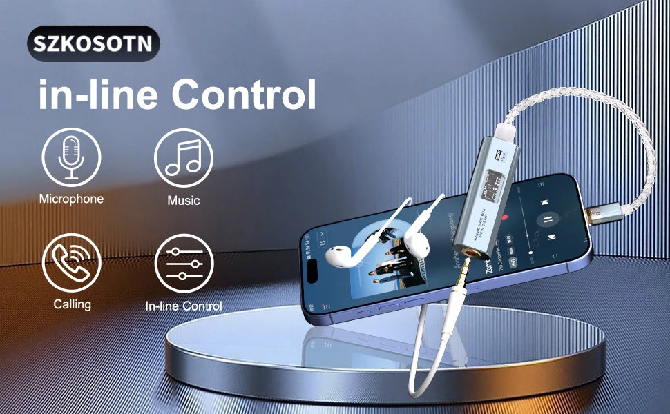 USB-C to 3.5mm Audio Adapter Headphone Amplifier DAC HiFi 32b/384kHz with CX31993 MAX97220 Dual Chip for Android iPhone iPad PC