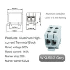 Aluminum Distribution Block Din Rail Mounting WKL 50/95/150/240 mm² Cable Power Connector Terminal Block Box