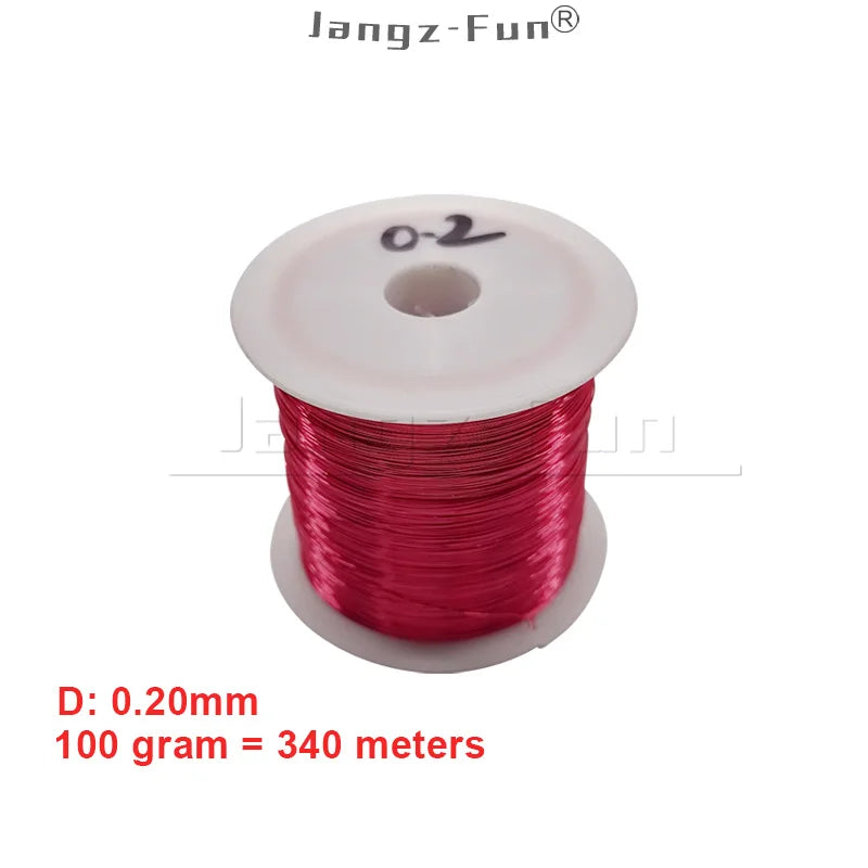 100g Red Polyurethane Enameled Copper Wire Varnished Diameter 0.10mm To 0.30mm QA-1/155R 2UEW For Transformer Wire Jumper