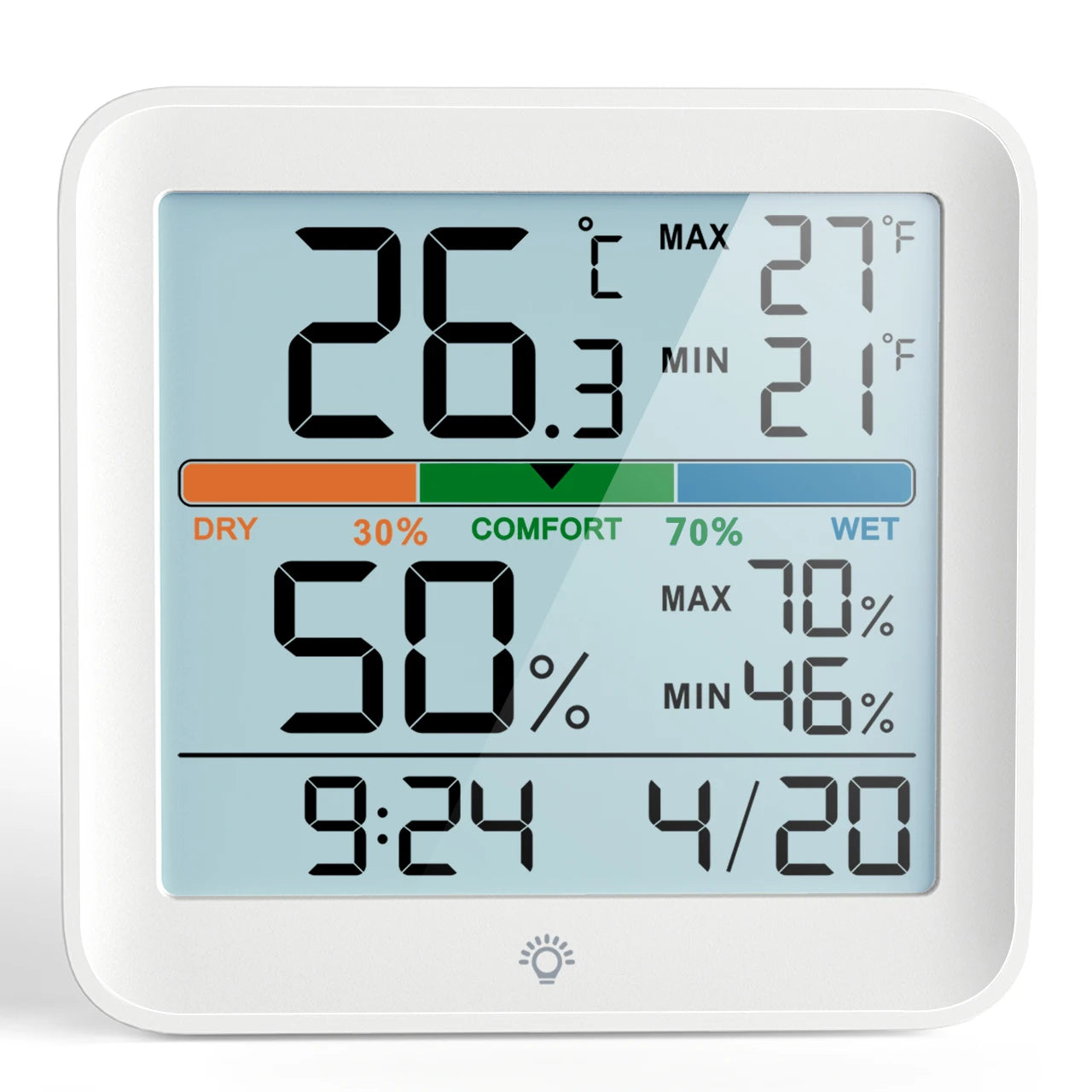 LCD Thermometer Hygrometer Sensor Gauge Indoor Room Digital Temperature Humidity Meter Weather Station For Home