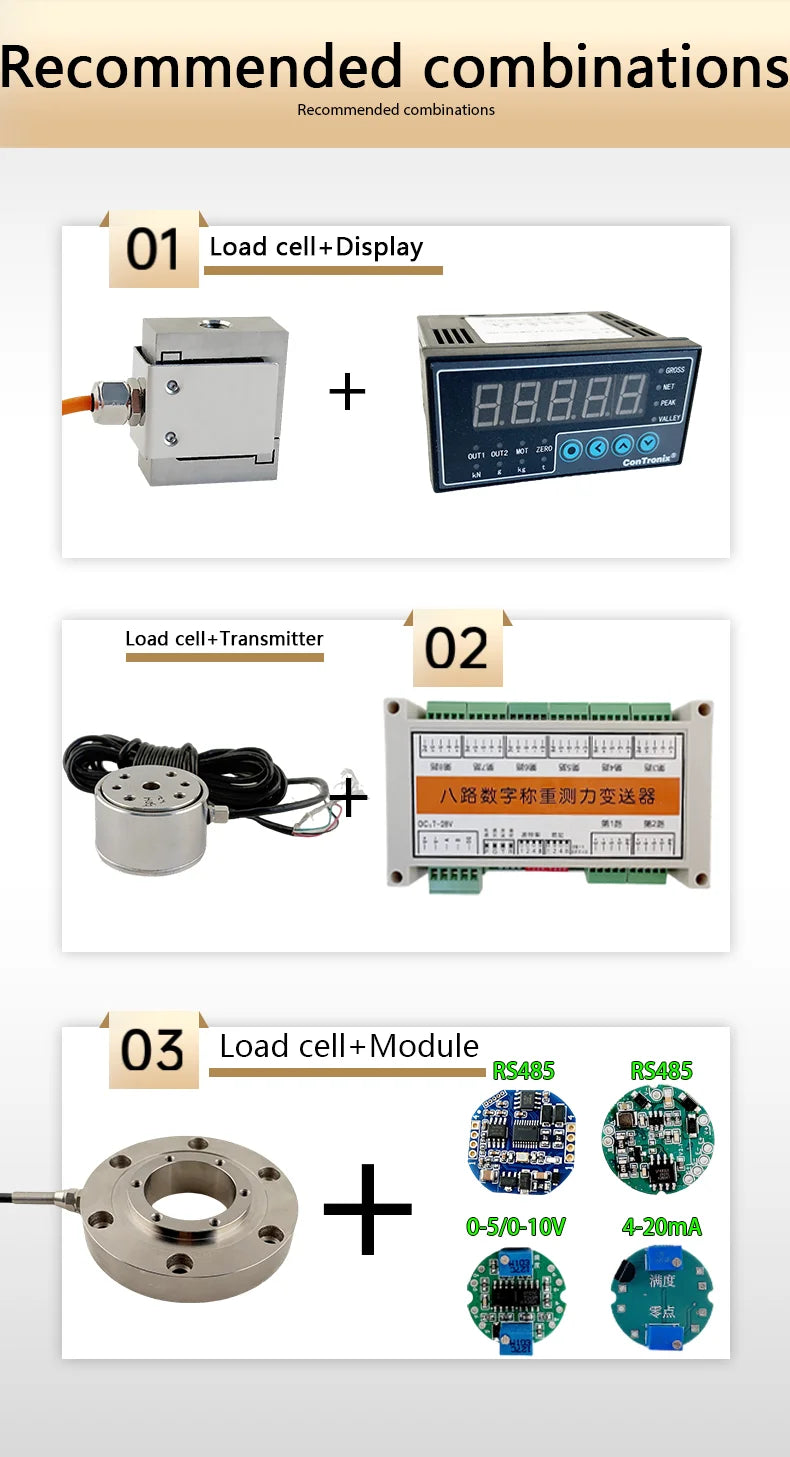 S Shape Tension Compression Load Cell & Display 5kg~5t, Alloy Steel Sensor, IP66 Waterproof, for Crane Hopper Control System