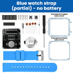 DIY Electronic Watch Kit 0.28'' LED Digital Tube Creative Watch Soldering Kit Microcontroller Watch Kit with Silicone Strap&Case