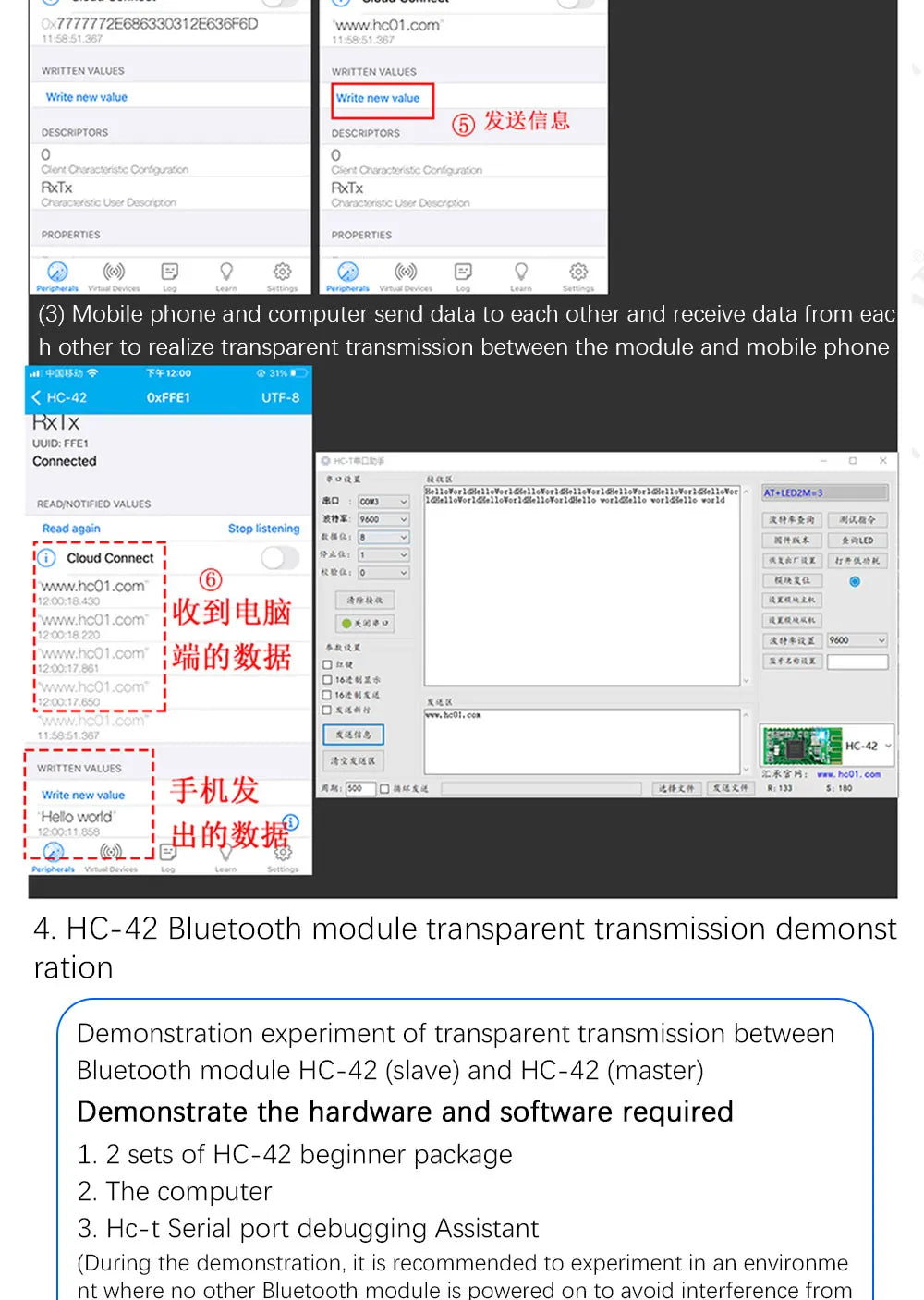 HC-05 HC-06 RF Wireless Bluetooth Transceiver Slave Module HC-08 Serial Port Module Wireless 4.0 HC-42 BLE 5.0 Bluetooth module