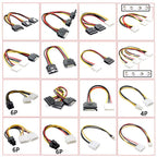 20cm Power 6Pin 8Pin 4Pin 15Pin SATA Male to 4Pin IDE Molex Female 15Pin SATA Female Power Cable Computer Cable 6Pin To 8Pin