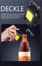Keychain Light Mini Multifunctional Camping Flashlight USB Rechargeable LED Portable Bright COB Pocket Clip Lantern Outdoor Work