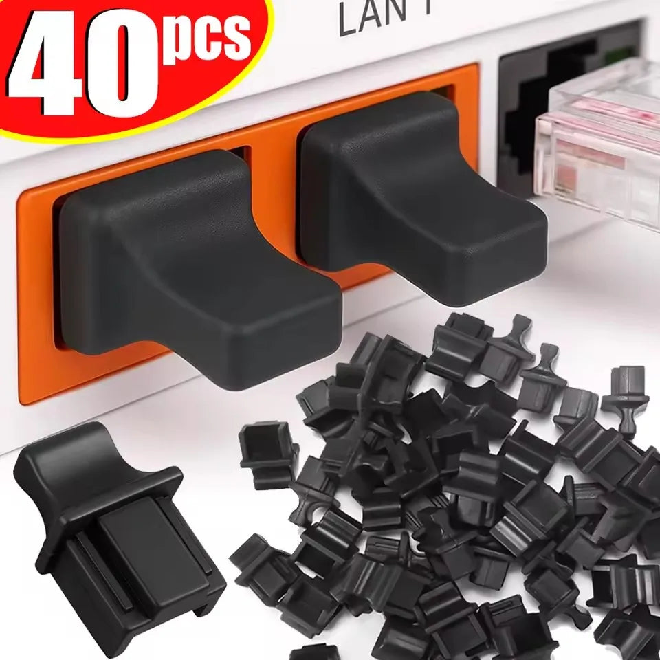 10/50PCS RJ45 Ethernet Port Dust Plug Protection Soft Silicone Cover Network Connector End Router Connection Dustplugs