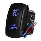 12V 24V Boat Trim Tabs Switch (ON)-OFF-(ON) Momentary Rocker Switch Waterproof Blue Light ON-OFF Toggle Switch With Harness