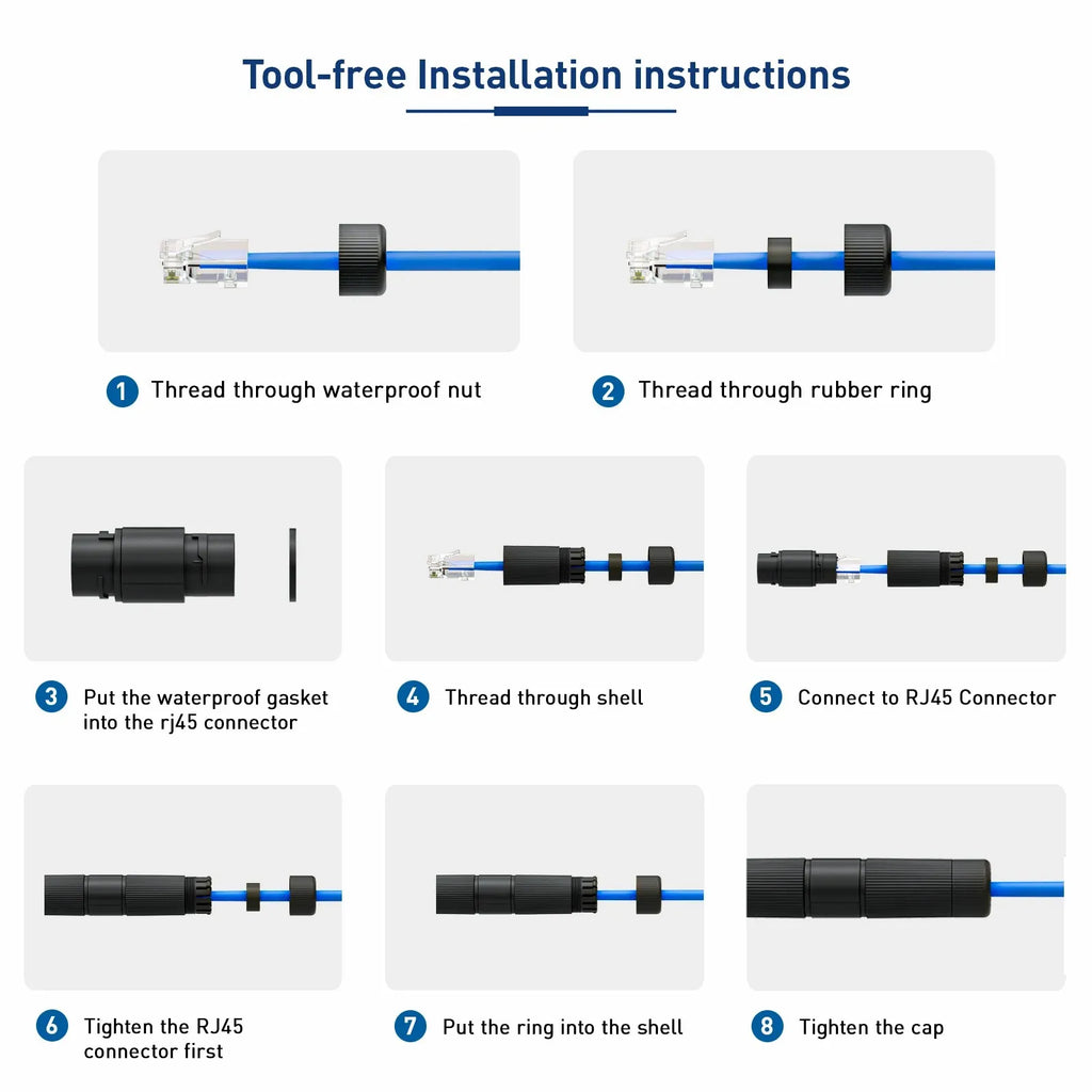 ZoeRax RJ45 Waterproof Coupler IP68 CAT6/CAT5E/CAT5 Female to Female Outdoor Waterproof Rainproof Wire Cable Coupling Connector