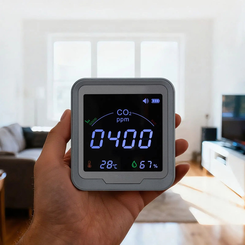 Carbon Dioxide Monitor, CO2 Controller with Temperature and Humidity Display, NDIR Sensor, Carbon Dioxide Detector for Bedside