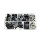 200 Pcs/Box JST SM 2.54mm 2P 3P 4P 5P Connector Kit, Male & Female Plug Housings with Crimp Terminals