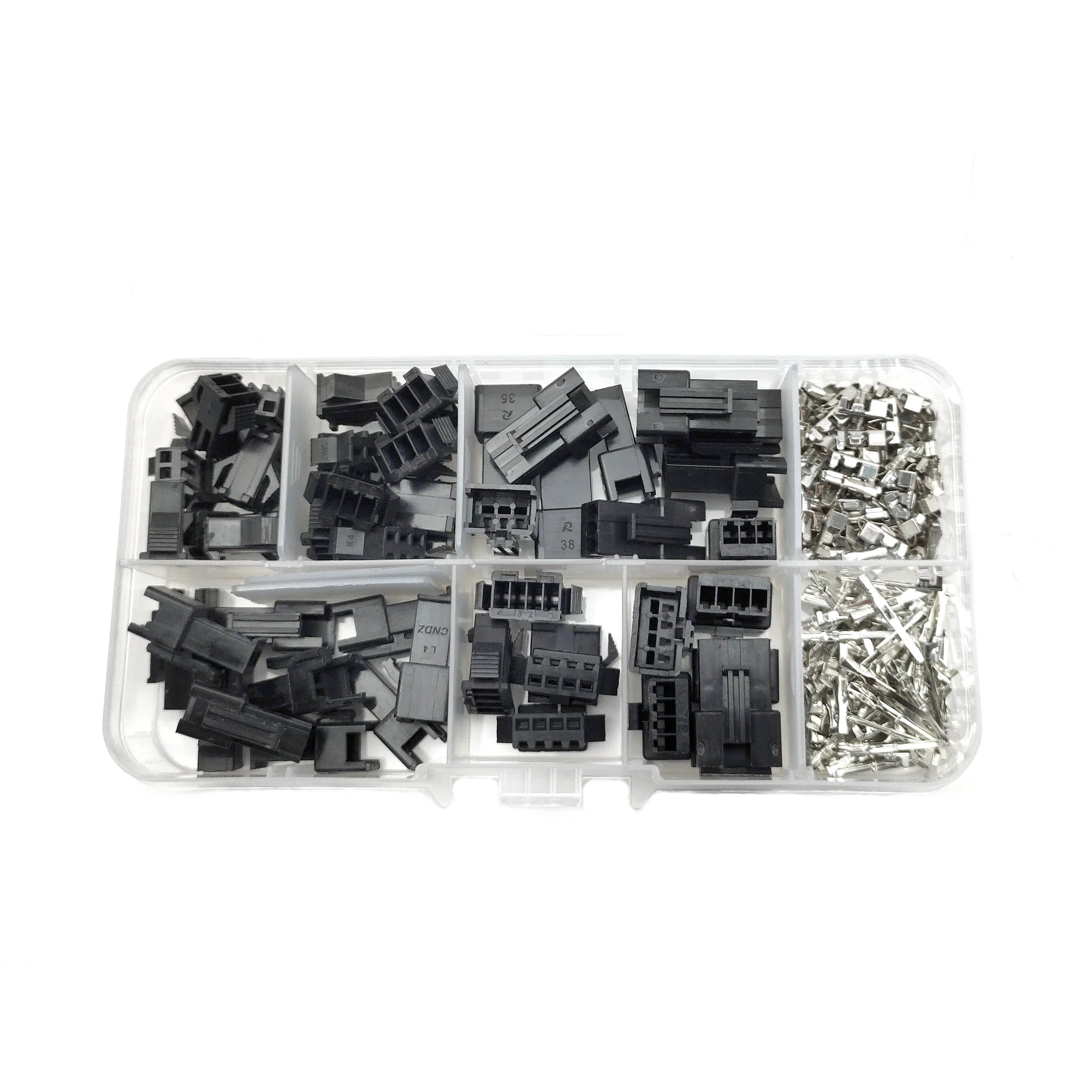 200 Pcs/Box JST SM 2.54mm 2P 3P 4P 5P Connector Kit, Male & Female Plug Housings with Crimp Terminals