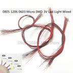 0805 1206 0603 Micro SMD 3V Led Light Wired 30CM DIY Materials Lamp For Model Making HO Railway Scene Layout Accessory 10Pcs