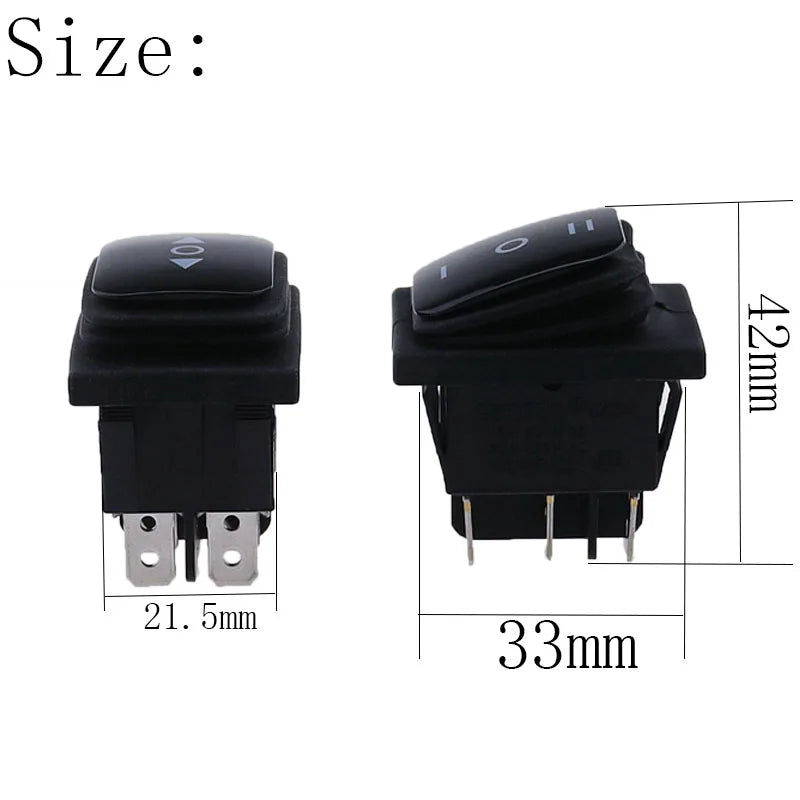 1PC Momentary (on)-off-(on) Waterproof 6Pin Rocker Switch 3 Position Locking ON-OFF-ON DSDT