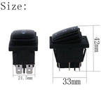 1PC Momentary (on)-off-(on) Waterproof 6Pin Rocker Switch 3 Position Locking ON-OFF-ON DSDT