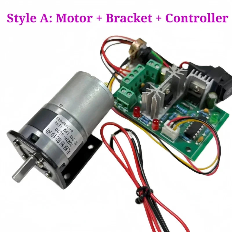 Gear reduction motor, capable of forward and reverse rotation, with adjustable speed. 36mm gearbox, 36 - 3530