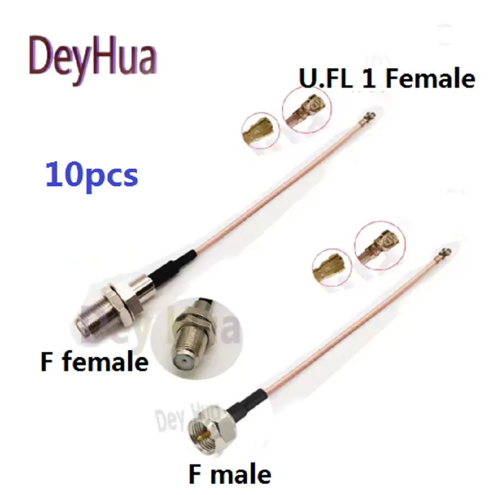 10/100Pcs F Female To UFL 1  MHF4 antenna cable rf 1.13 0.81 RG178 cable F female male cable to U.FL 1 tail fiber cable assembly