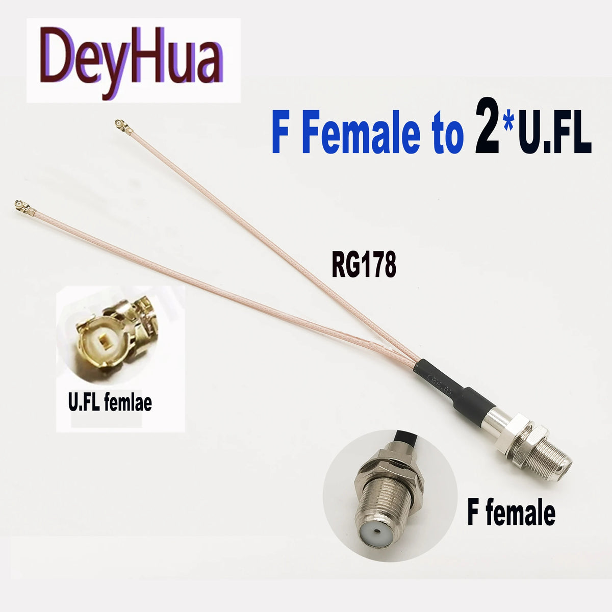 2/10pcs F Female to 6X U.FL Splitter F Female to 2345 6 X U.fl 1 Female RG178 1.13 Cable WIFI Antenna Extension Jumper Pigtail
