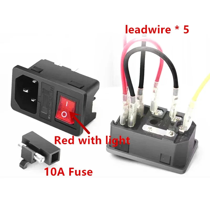 Black CE IEC320 C13 C14 AC Power Panel Socket PDU UPS Rewirable Wiring Plug Electric Battery Receptacle Docking Outlet 10A 250V