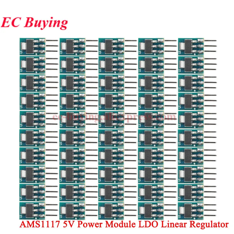 100Pcs/1pc AMS1117 3.3V 5V Power Supply Module AMS1117-3.3 AMS1117-5.0 LDO Linear Voltage Regulator Board 800mA PCB