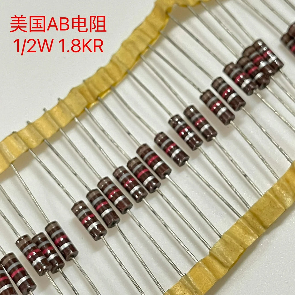 10-500PCS Brand new original American AB resistors 1/2W, 0.5W, 10R, 12R, 51R, 100R, 120, 150, 180, 200, 220, 330R, 560R, 680R