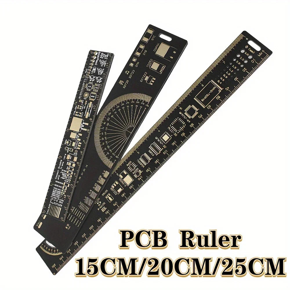 3 Size PCB Ruler Set 15cm/20cm/25cm Multi-functional Measuring Tool for SMD Components Capacitor Chip IC SMD Diode for Arduino
