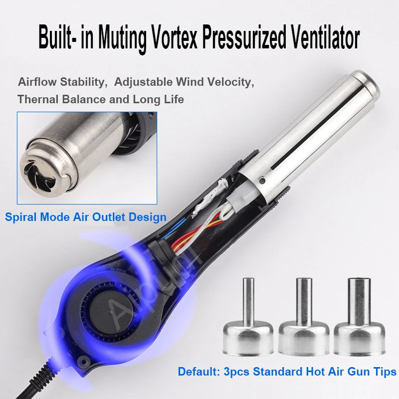 858D SMD Rework Station Hot Air Gun Digital Temperature Controlled Hot Air Solder Soldering Stations