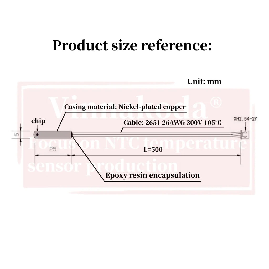 B3950  NTC 5K 10K 15K 20K 50K 100K L500MM Precision Epoxy Thermistor Temperature Sensor