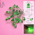 SAMIROB 60/100Pcs 3mm LED Diode Kit F3 Schottky Assorted Diode Red White Green Blue Yellow Orange Pink Purple Warm White for DIY