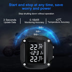 Extractme Tire Pressure Monitoring System Colorful Display Wireless TPMS Motorcycle Solar Charge Tyre Temperature Alarm Sensor