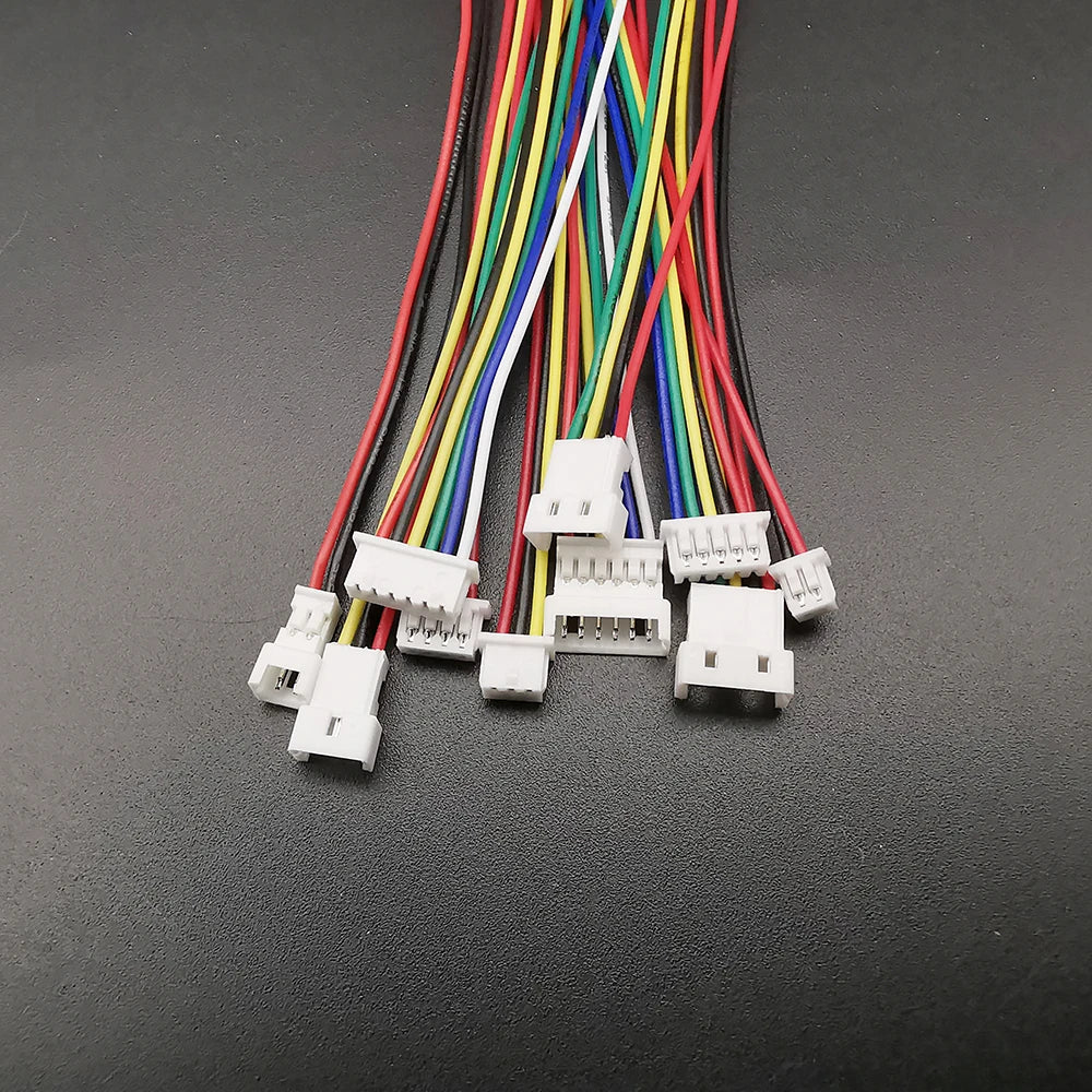 10Pairs Mini Micro JST 1.25 Connector Pitch 1.25mm 2/3/4/5/6Pin Male Female Plug Connector with Cables Wire Length 10CM 15CM