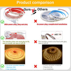 AC 220V 2835 LED Strip Light Waterproof IP67 120 LEDs Flexible Tape Lamp with IC Home Lighting White 0.5m 1m 2m 5m 10m 20m 50m