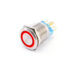 ABILKEEN 22/25MM 1NO1NC/2NO2NC Metal Push Button Switch IP65 Waterproof Momentary/Latching Push Button with LED Ring Light