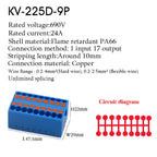 1Pc Wire Electrical Cable Connectors Plug-in Terminal Block PTFIX 2.5mm² Splitter Spliceable DIN-Rail Mounting Junction Box Tool