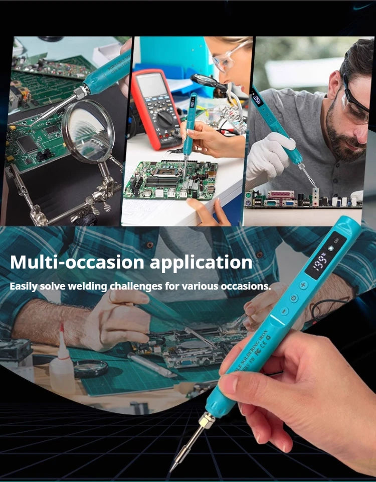 KANOYU Wireless solder iron usb charging portable digital display intelligent lithium battery for small home maintenance