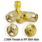 Erilles 90 Degree Right Angle SMA To SMA Adapter RP SMA Male Female Goldplated RF Coax Connector  L Type Converter Wholesale
