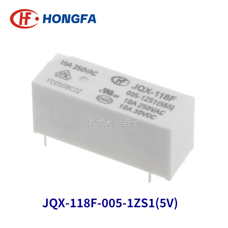 10Pcs New HF Relay JQX-118F-005-1ZS1 JQX-118F-012-1ZS1 JQX-118F-024-1ZS1 HF118F 012 1ZS1 10A 5PIN 5V 12V 24V power relay